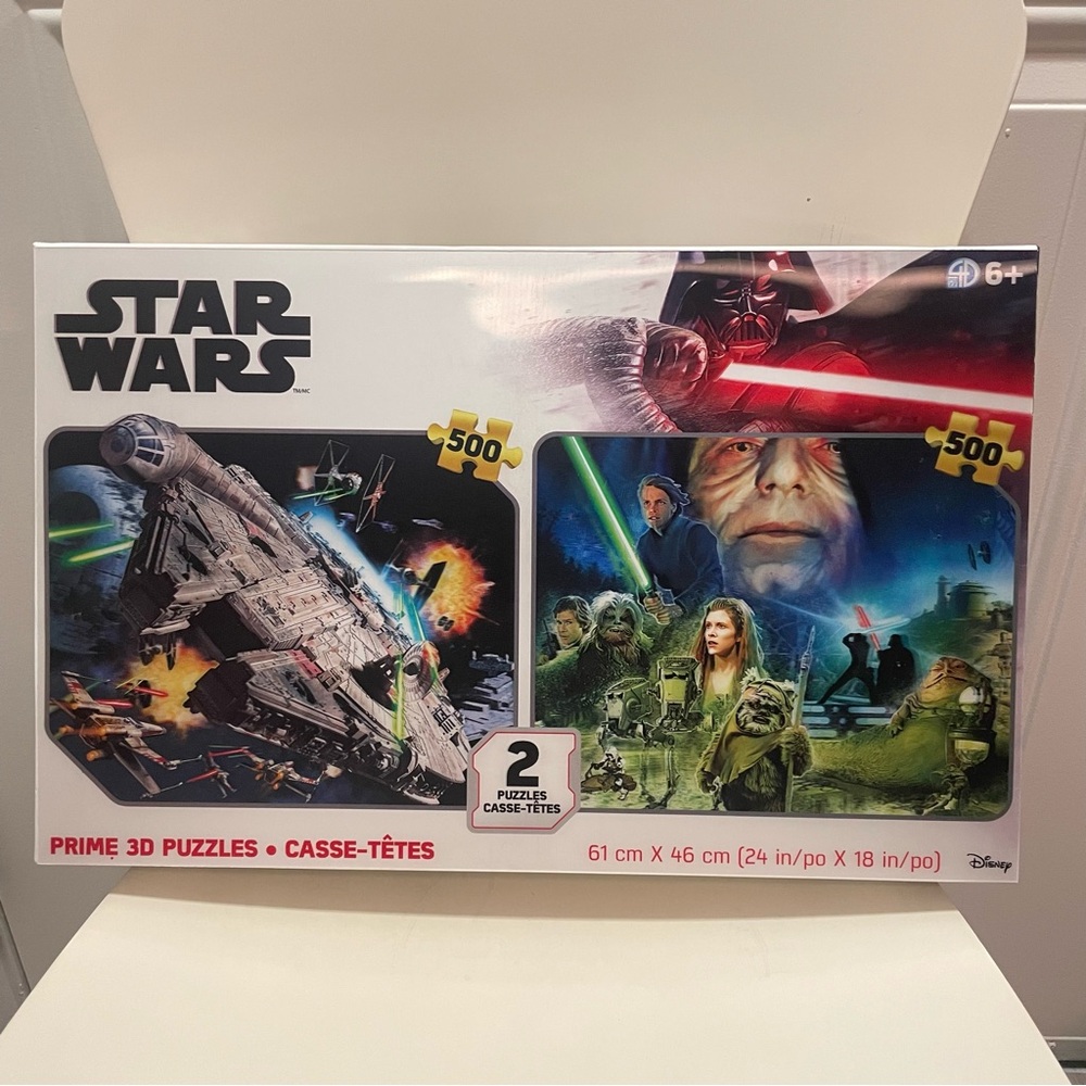 Disney Star Wars Puzzles 500 Pieces Each - Prime 3D Lenticular 2 Puzzle Set